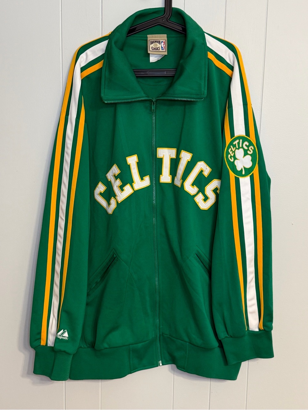 Vintage Majestic Boston Celtics Hardwood Classics Track Jacket Size XXL